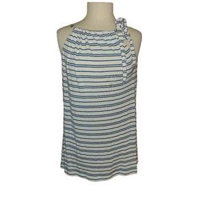 Cabi Small Striped Drawstring Halter Top Beach Summer Shirt